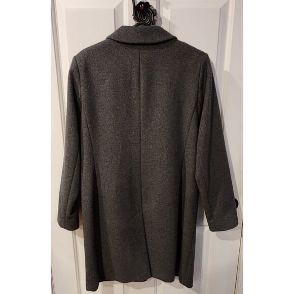 LAUREN Ralph Lauren Reefer Wool Blend Coat Charcoal Gray Grey Womens Size 10 - Picture 6 of 10